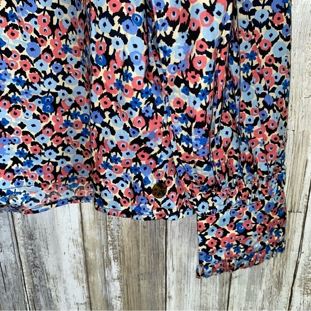 NWT Scotch & Soda Kids Blue Floral Winter Collection Button Down - Picture 2 of 7